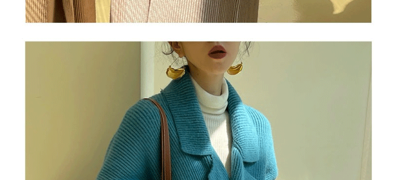 Wool Blend Oversized Collar Cardigan