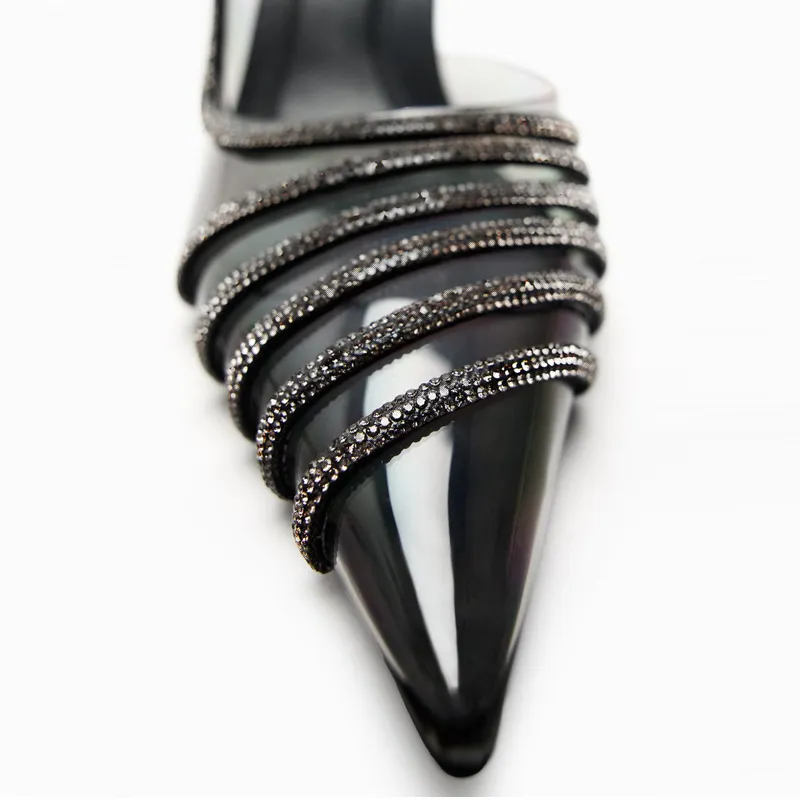 Women High Heels Slingback Stiletto Luxury Brand Pointed Wedding Bride Shoes Ladies Pumps Elegant