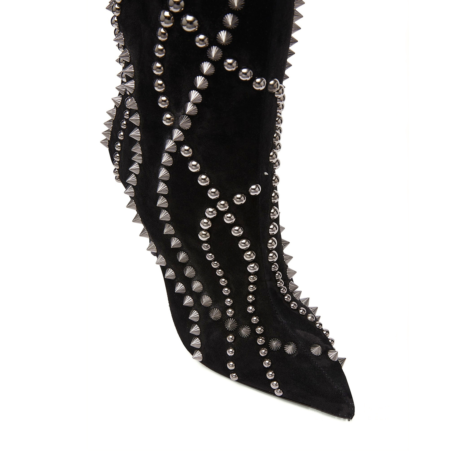 New high heeled pointed rivet boots, ankle short boots, and calf women's shoes