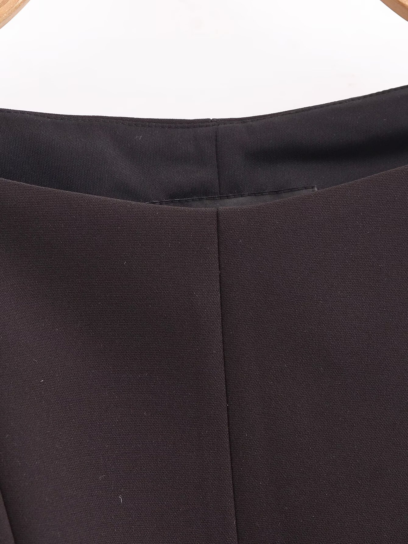Sleeveless Solid Contemporary Flared Hem Tie Top