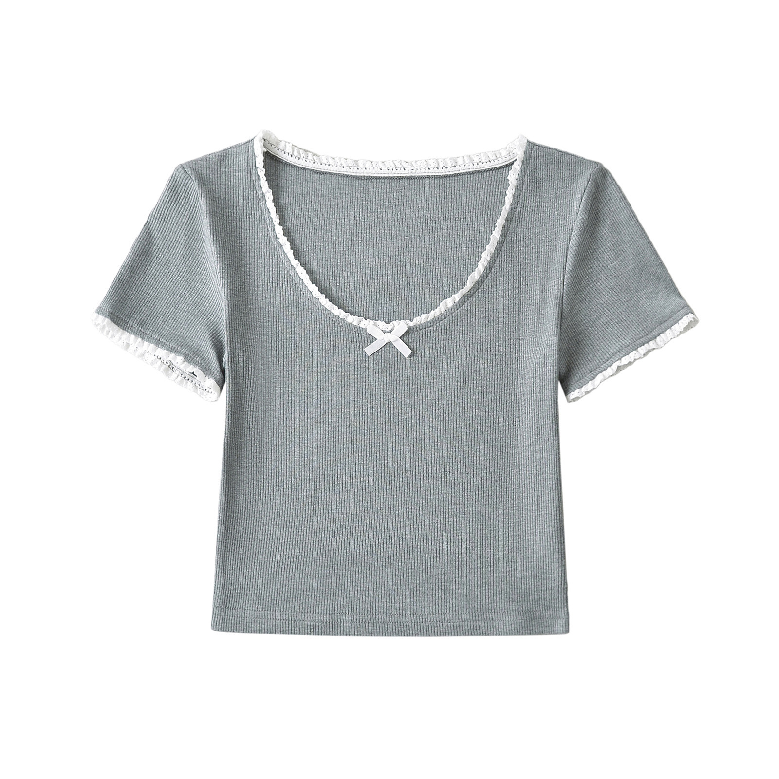 Stretch Body-Hugging Short Sleeve T-Shirt