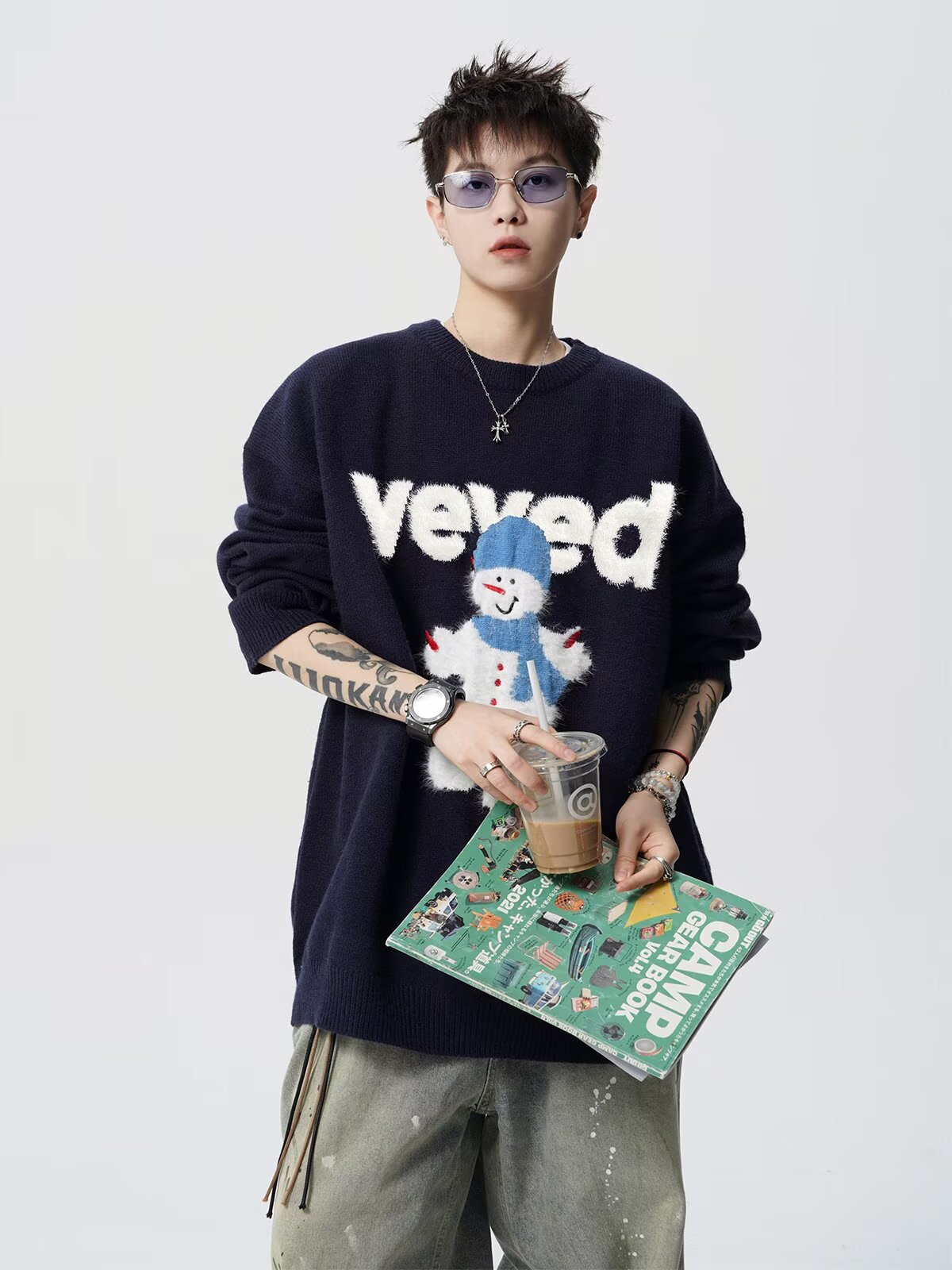 Holiday Frosty Alphabet Jacquard Sweater