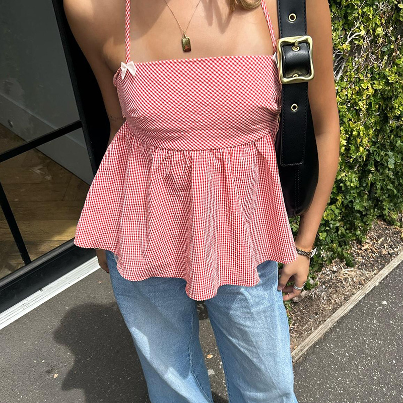 Flirty Checked Halter