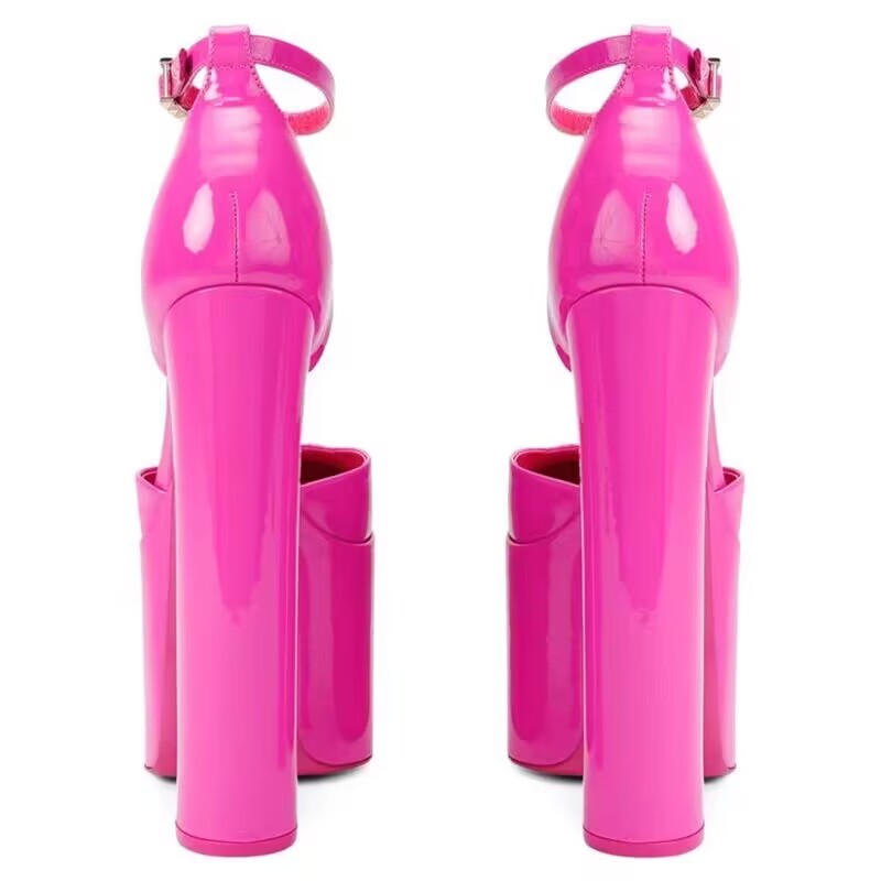 Processing time:5-7 days after placing orders Spring and Summer Women's Thick Sole Square Toe High Heels Fashion Model Show Party Party Wedding Large Women's Shoes