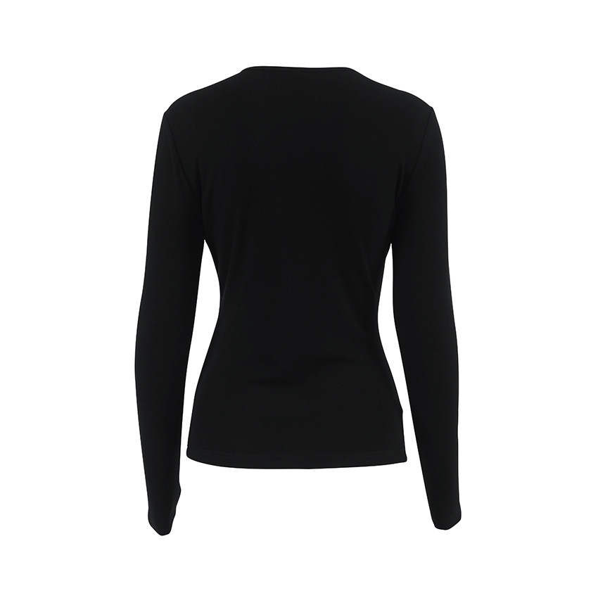 Tailored Cutout Round Neck Long Sleeve Blouse
