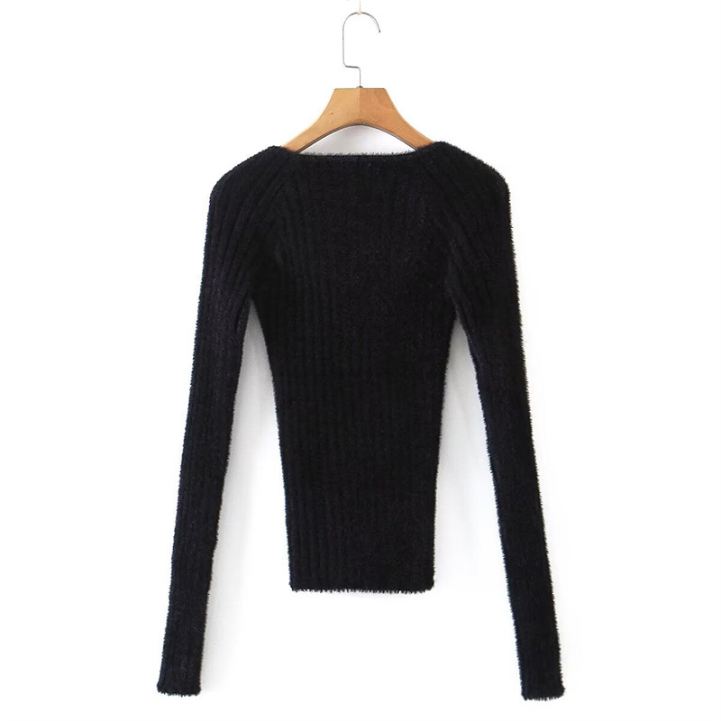 Fashionable and Sexy Style Women's Long Sleeve Hollow Knit Top