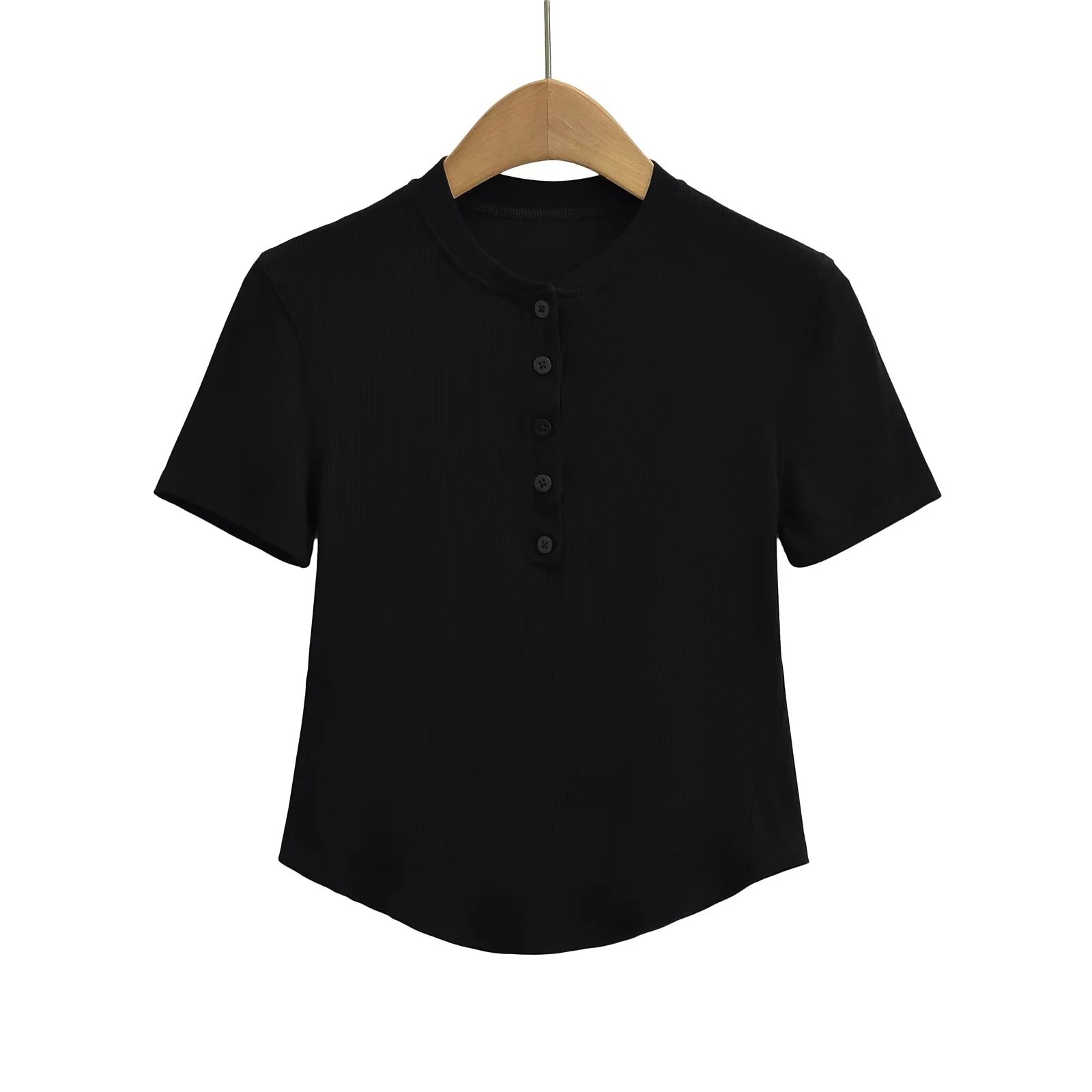 Ladies Plain Fitted Crew Neck Tee