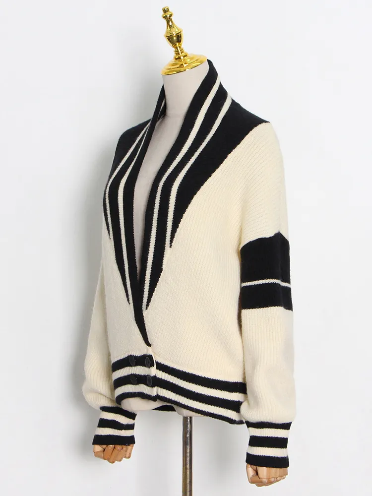 Ladies Relaxed Open Front Polyester Multi Tone Sweater