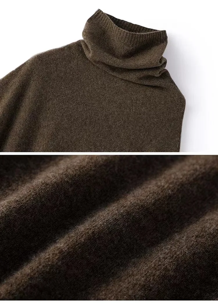 Wool Dolman Mock Neck Cape