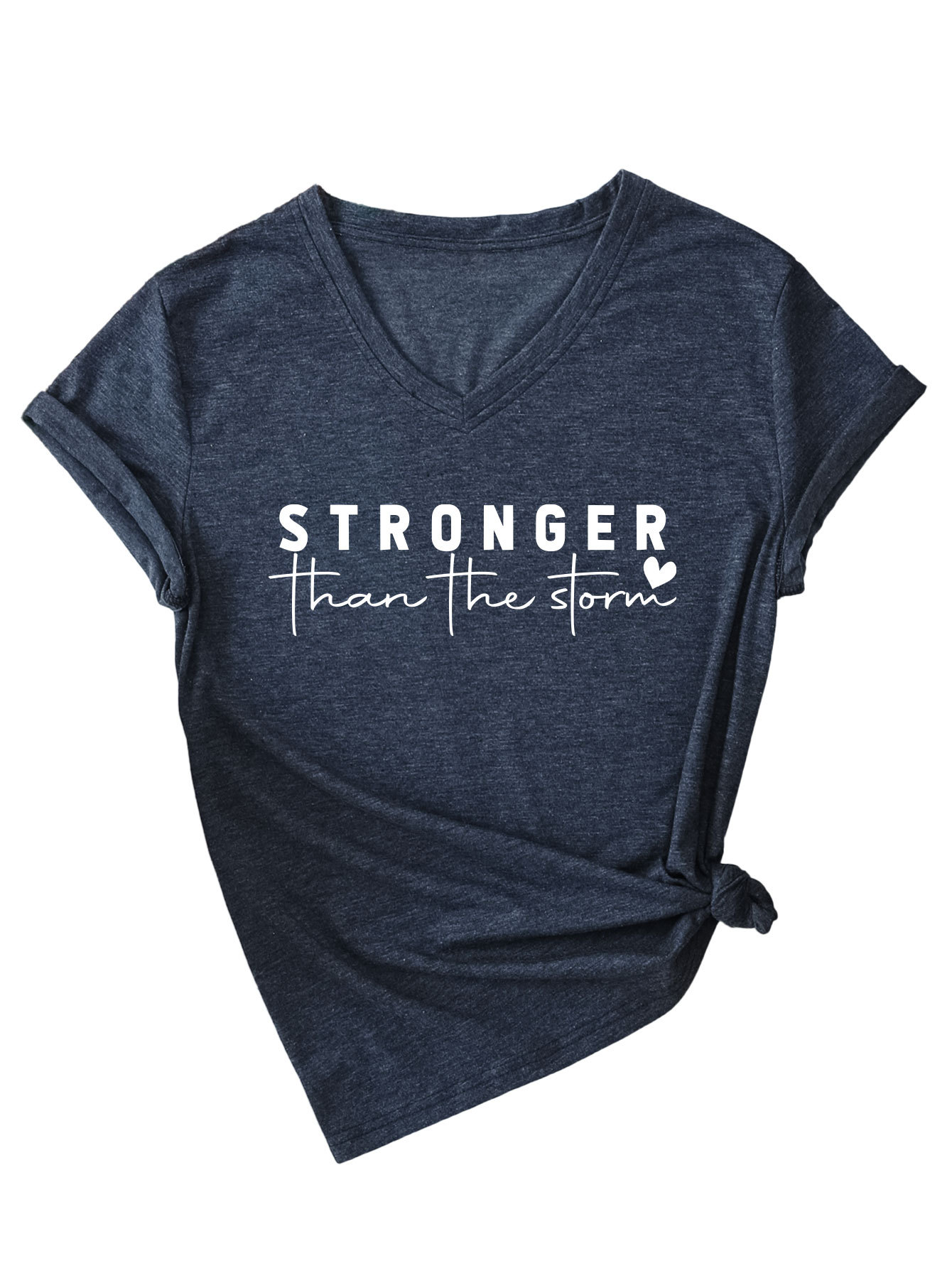 Geometric Print Plunge Front Ladies Tee