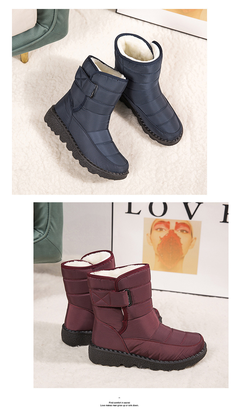 Winter New Snow Boots Women's High Top Waterproof Cotton Shoes Casual Short Tube Plush Plus Large Cotton Boots 43 Amazon