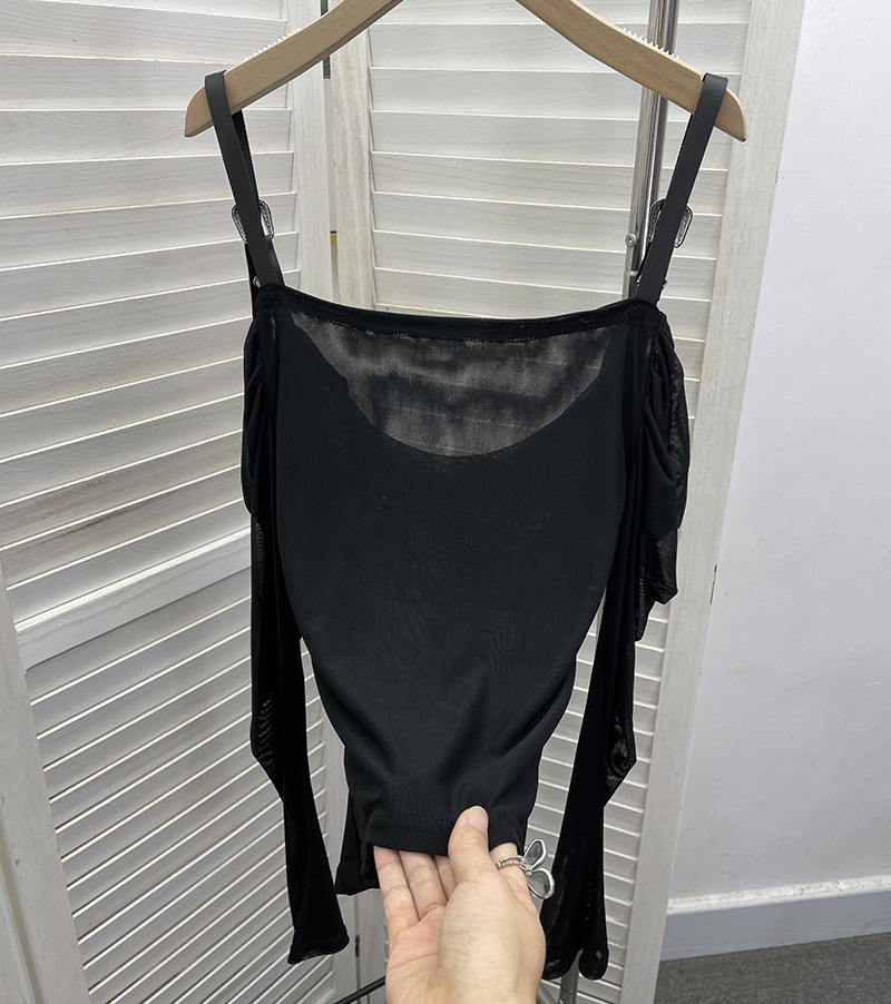 Sexy Asymmetric Full Sleeve Spandex Tee