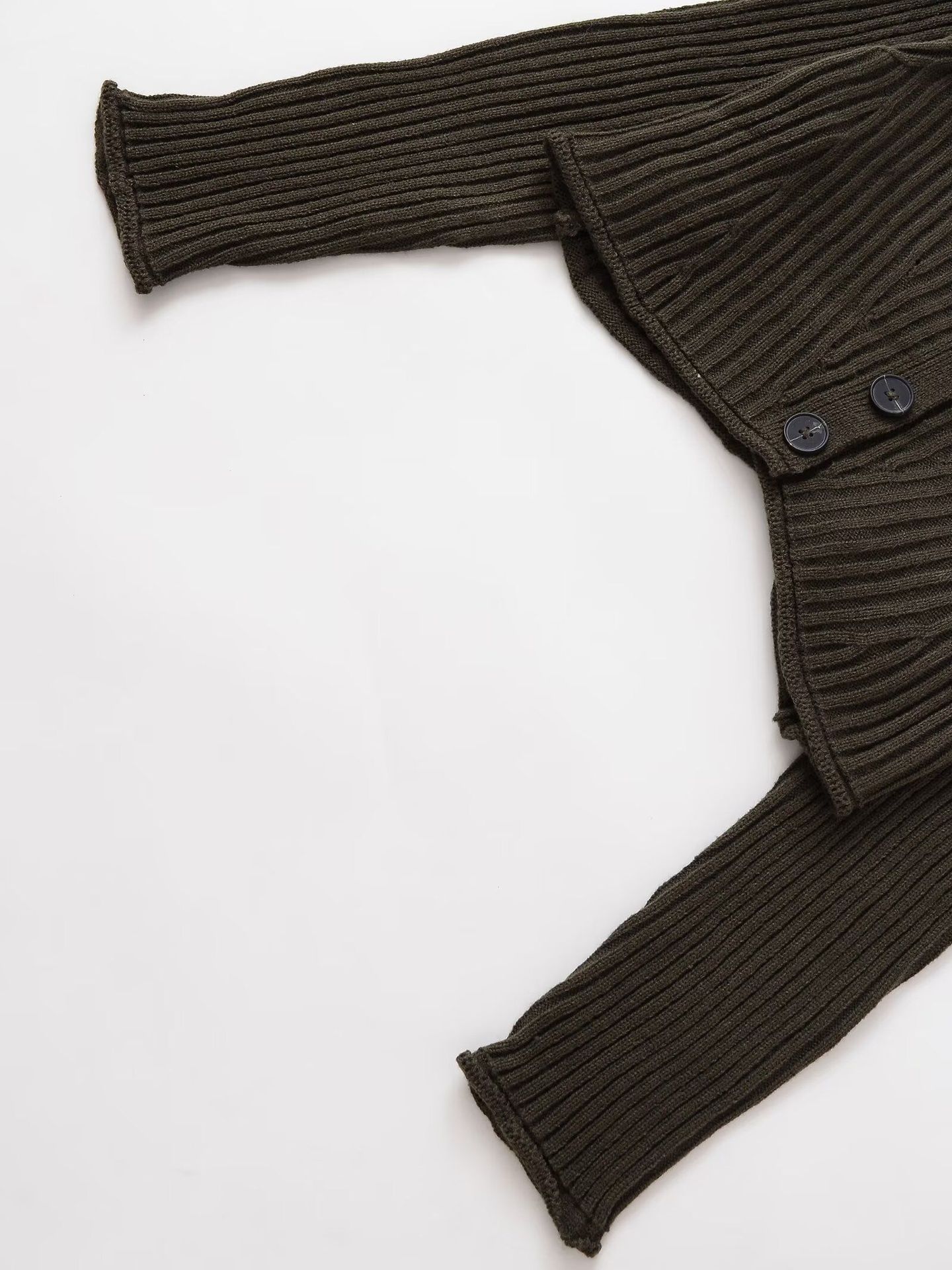 Placket Front Polyester Sweater
