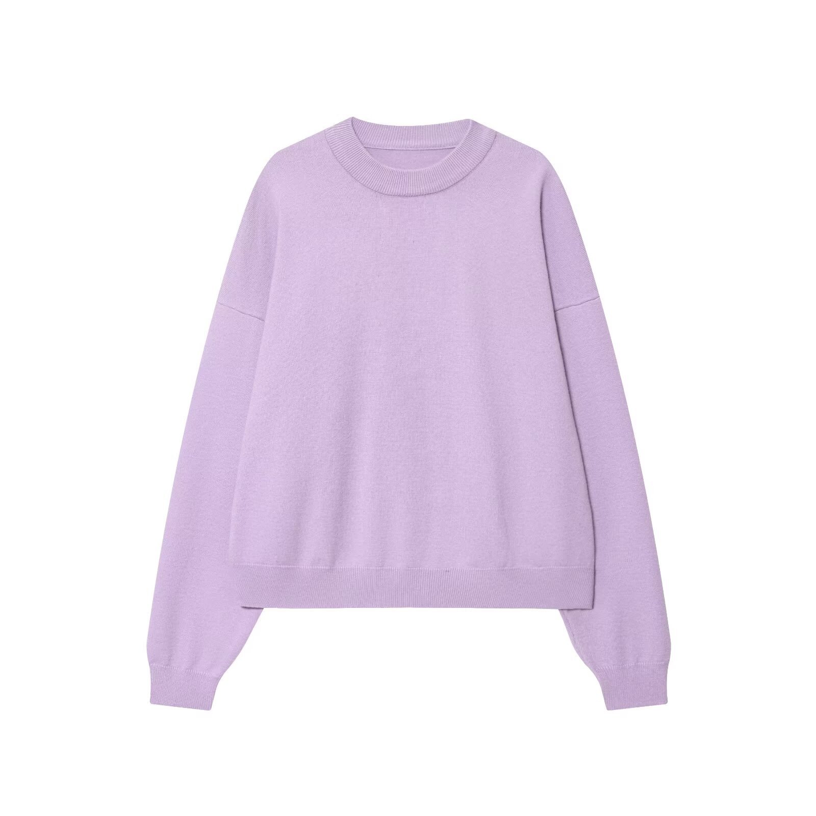 Ladies Plain Bicolor Long Sleeve Cotton Sweatshirt