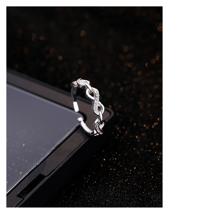 S925 Sterling Silver "Endless Love" Chain Ring Women's High-End Cold Wind Niche Design Open Ring