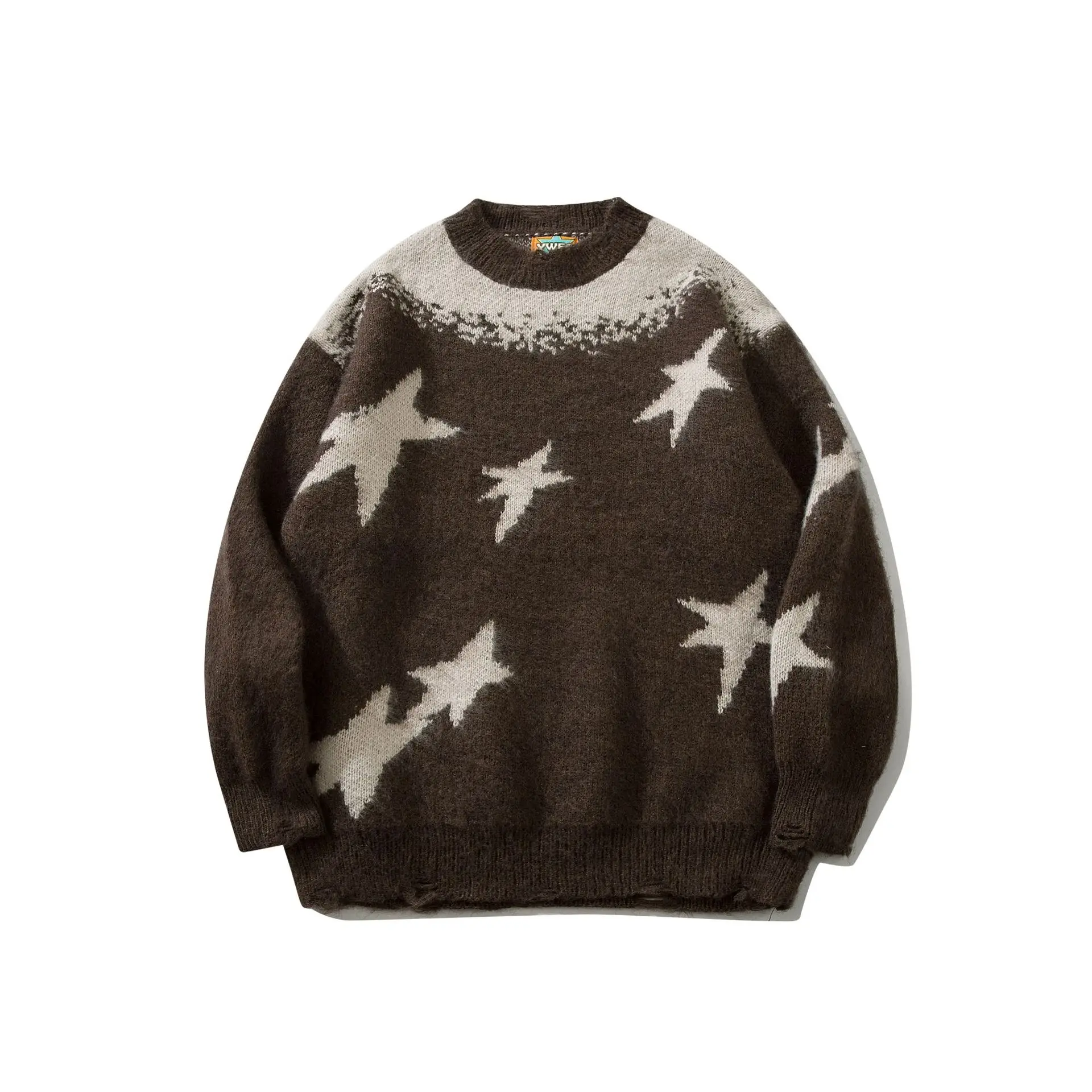 Unisex Galaxy Mosaic Loose Fit Crew Neck Sweater