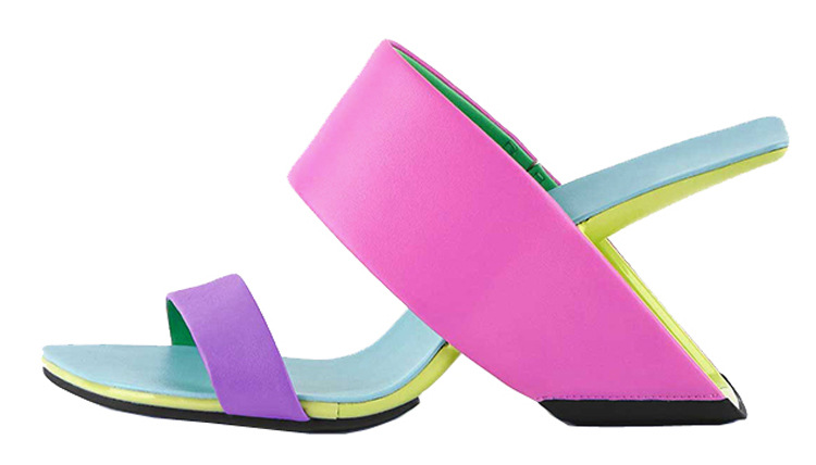 Summer shaped heel ladies square toe slippers
