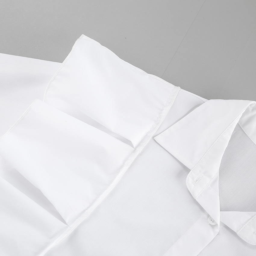 Office Cotton Polyester Lapel Relaxed Fit Top