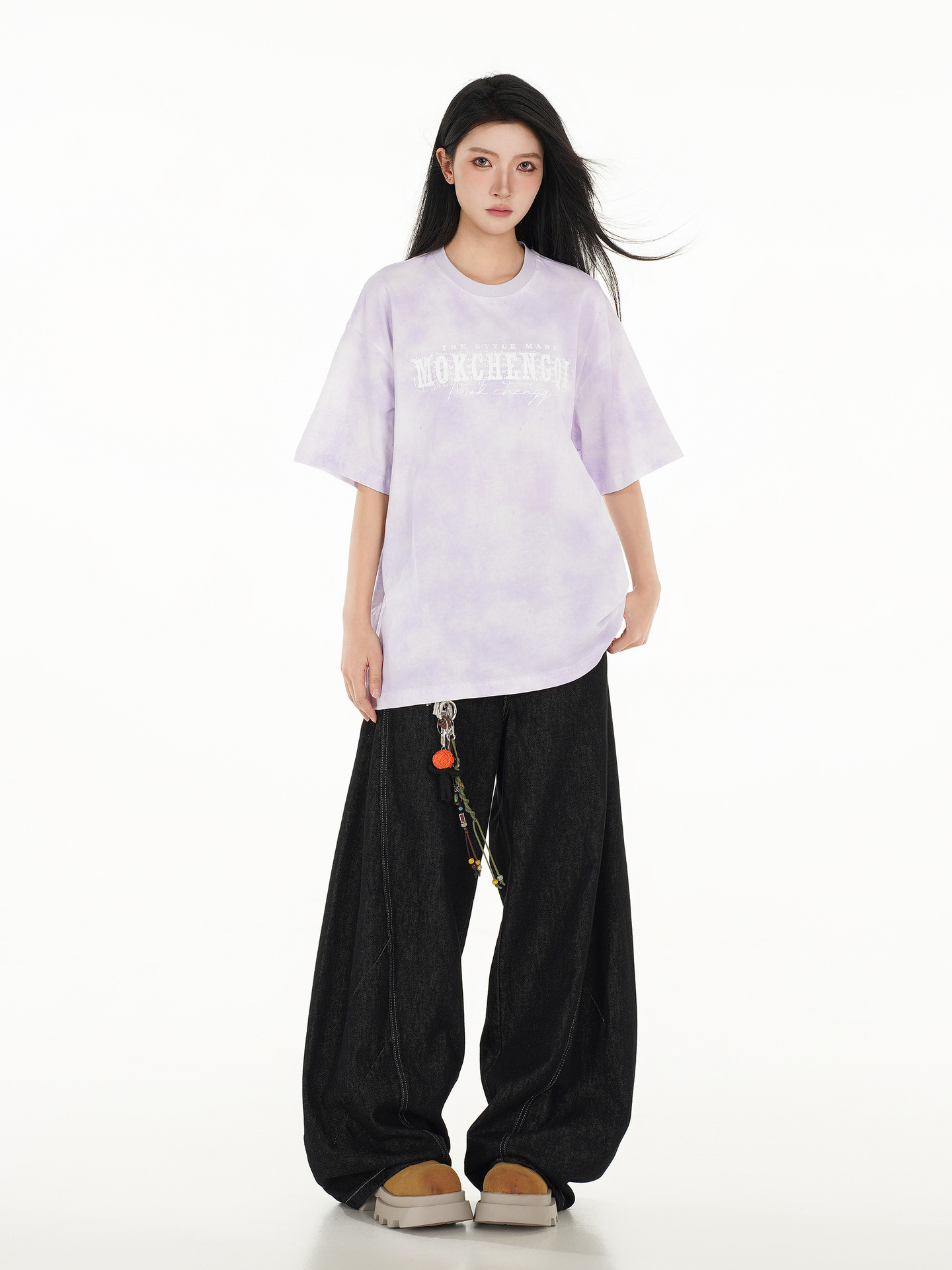 Oversized Cotton Swirled Graphic T-Shirt