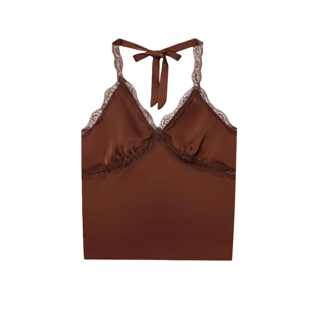 Streetwear Open Back Frill Wrap Cami