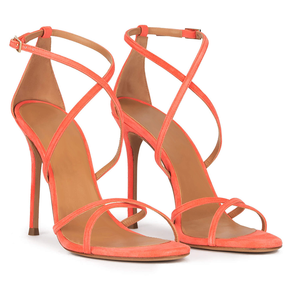 Summer Europe and America Large Round Head Strap Womens High Heel Sandals