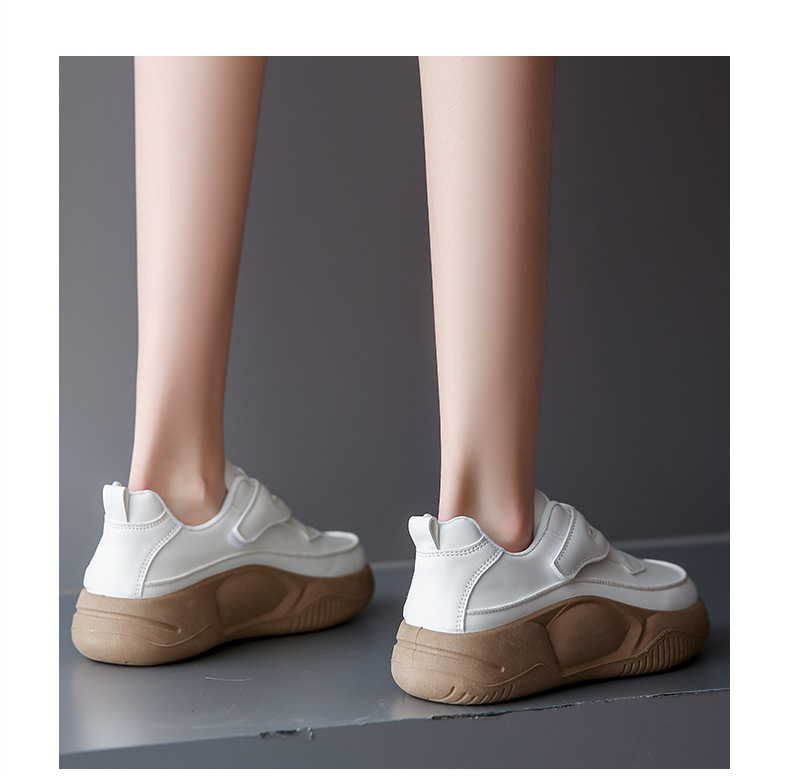 Little White Shoes Women's Spring New Korean Edition Female Students Thick Sole Velcro Board Shoes Casual Women's Shoes