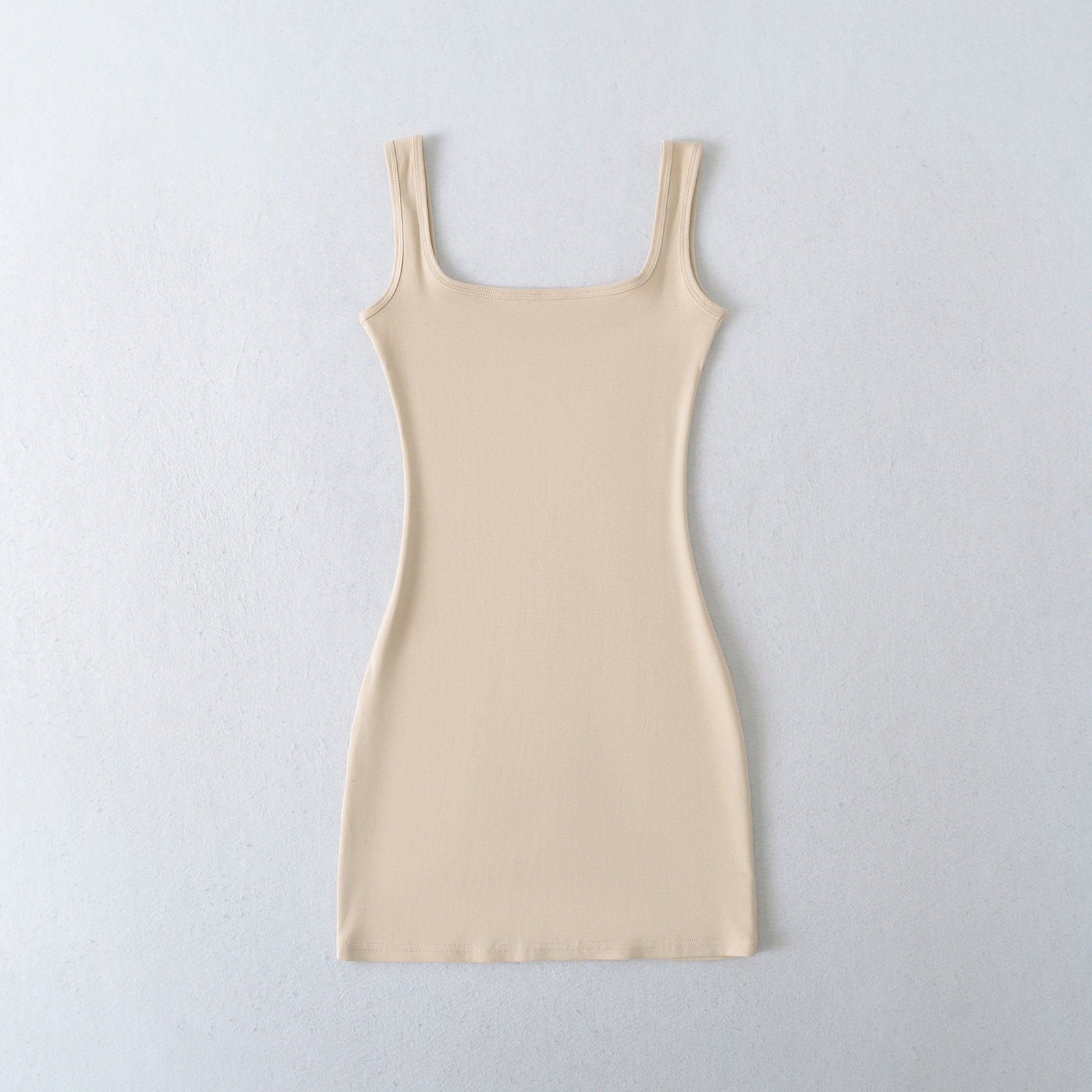 Deep U-Neck Strapless Dress