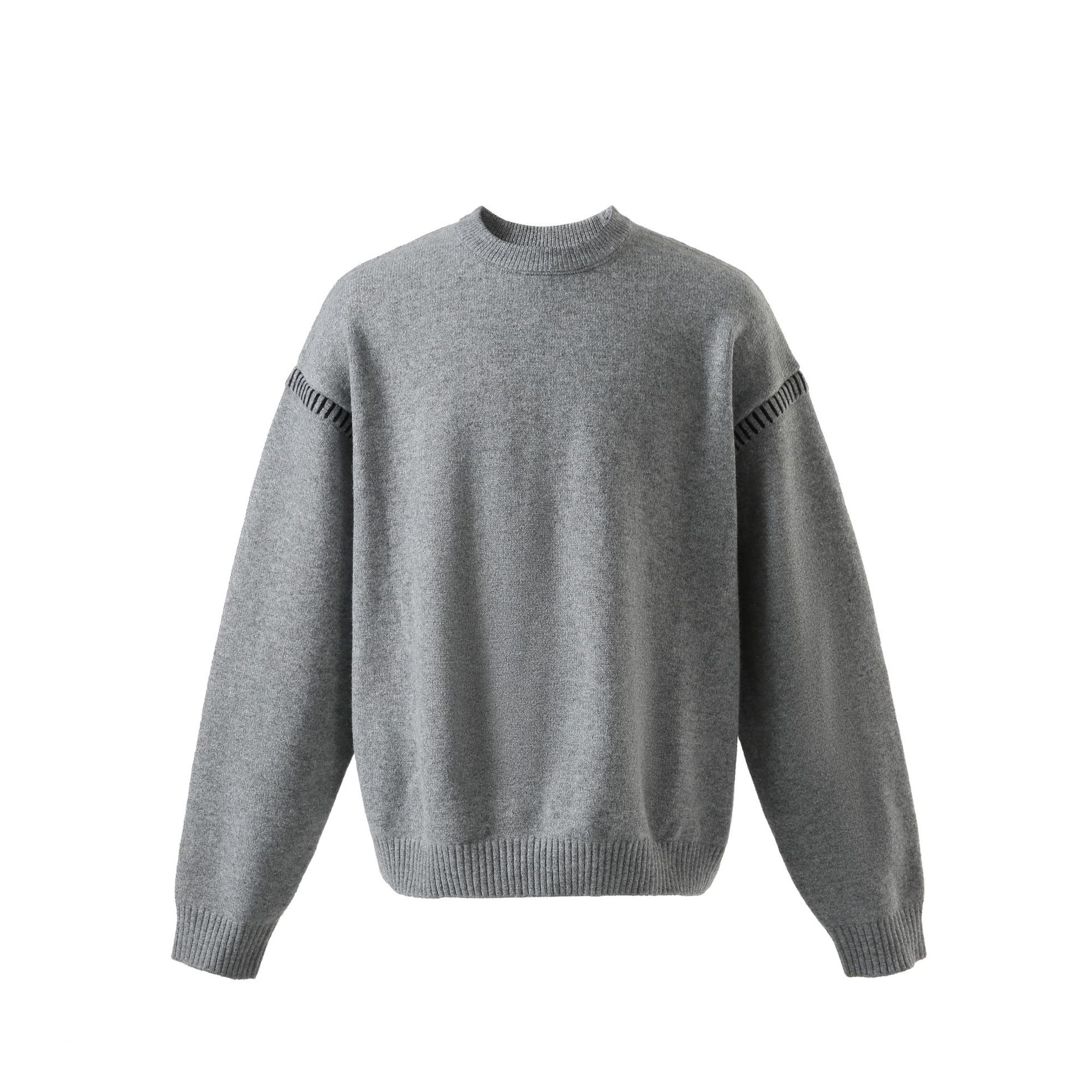 Oversized Japanese Workwear Sweater Accent Seams