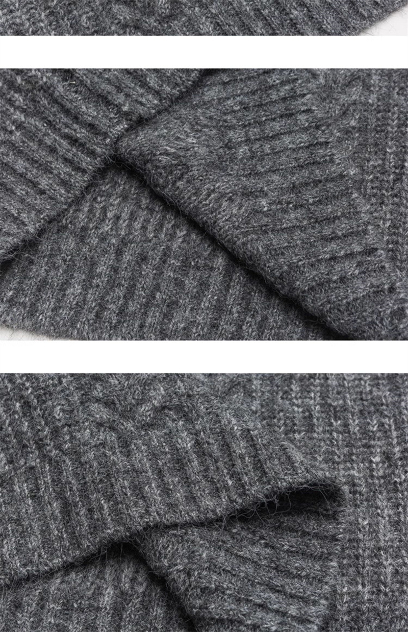 Unisex Japanese Workwear Plain Argyle Cable Sweater
