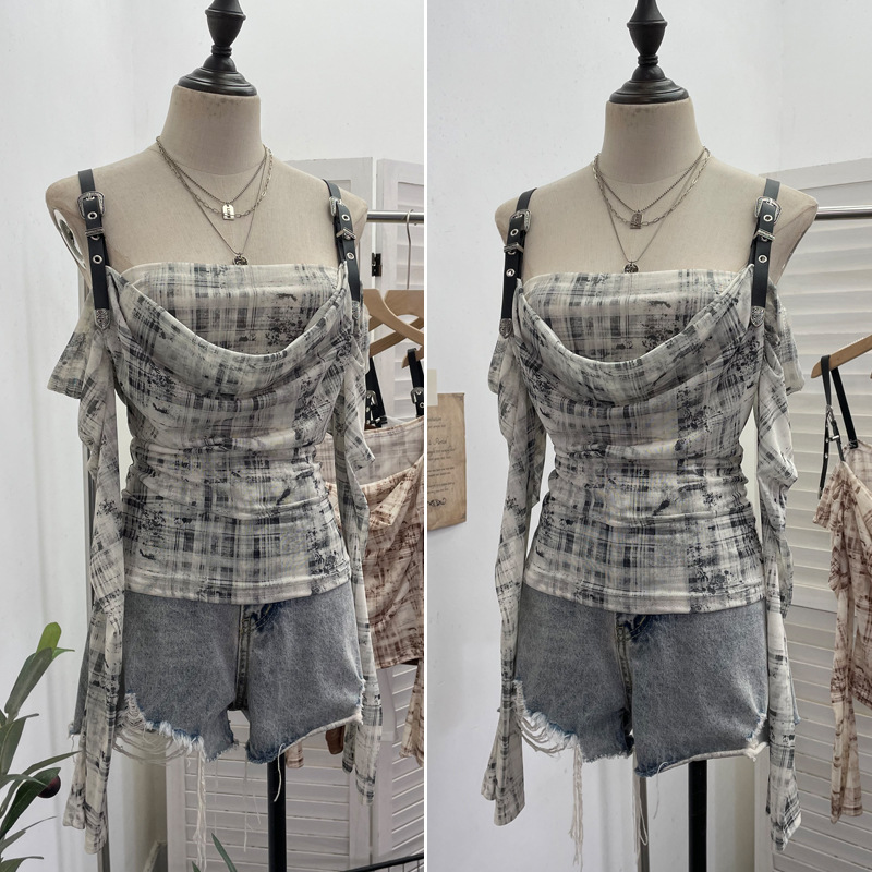 Sexy Asymmetric Full Sleeve Spandex Tee