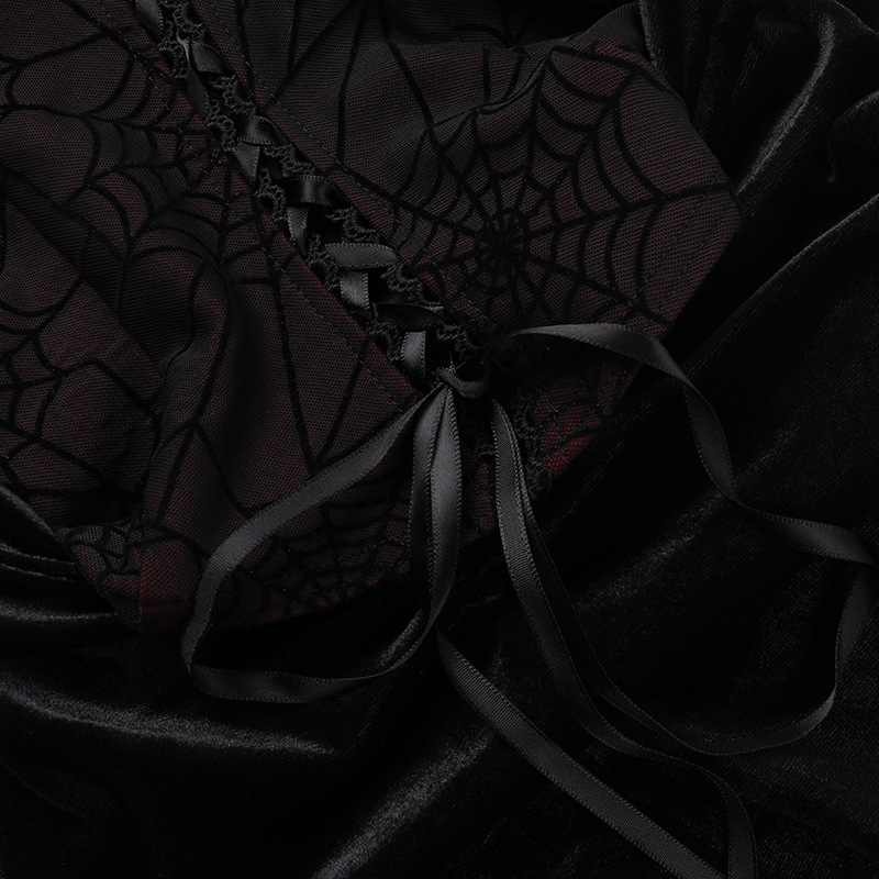 V-Neck High-Waist Spider Web Print Long Pencil Dress