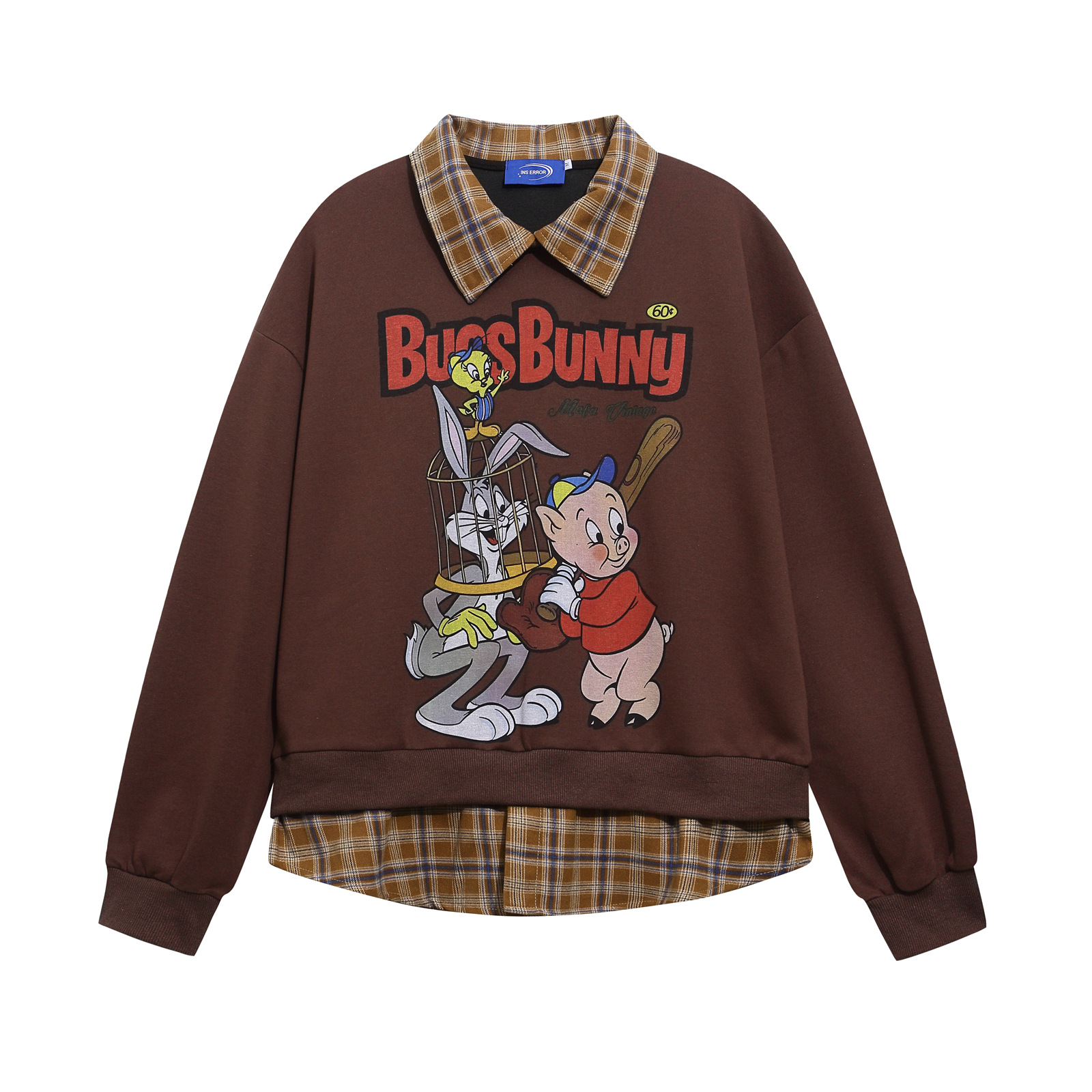 American Vintage Cotton Graphic Button Front Sweatshirt