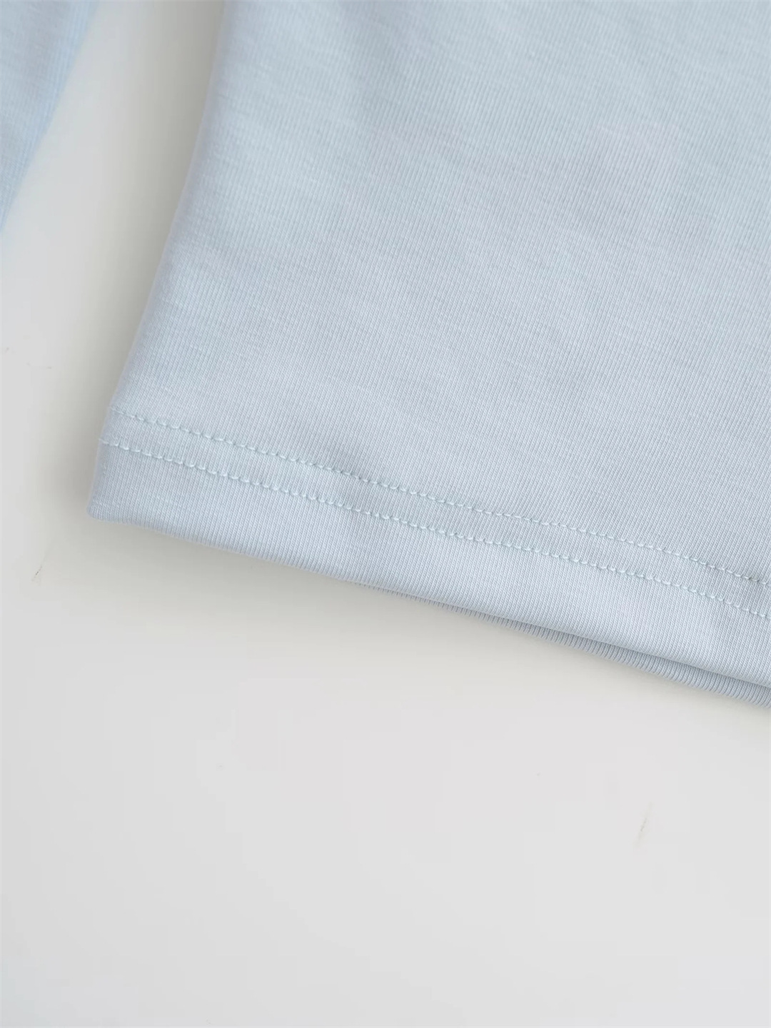 Slim Plain Mock Turtleneck Long Sleeve Belly Tee