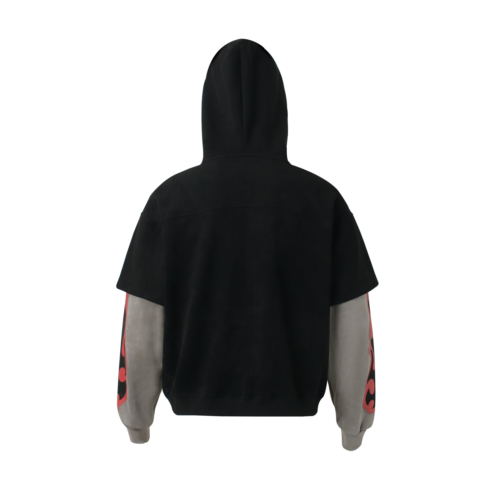 Streetwear Synthetic Graphic Long Sleeve Zip Hood Sweatshirt