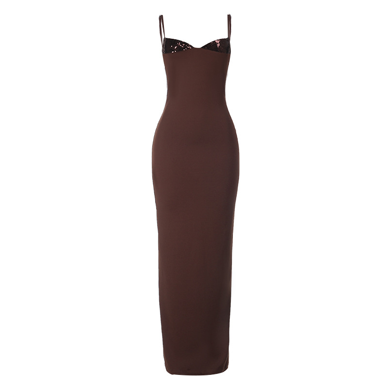 One Shoulder Sleeveless High Waist Polyester Maxi Dress