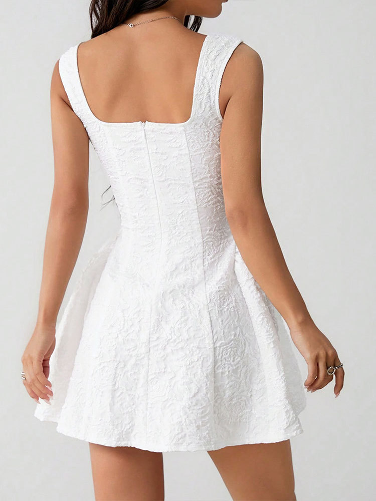 Polyester Sleeveless Tie Neck Bodycon Mini Dress