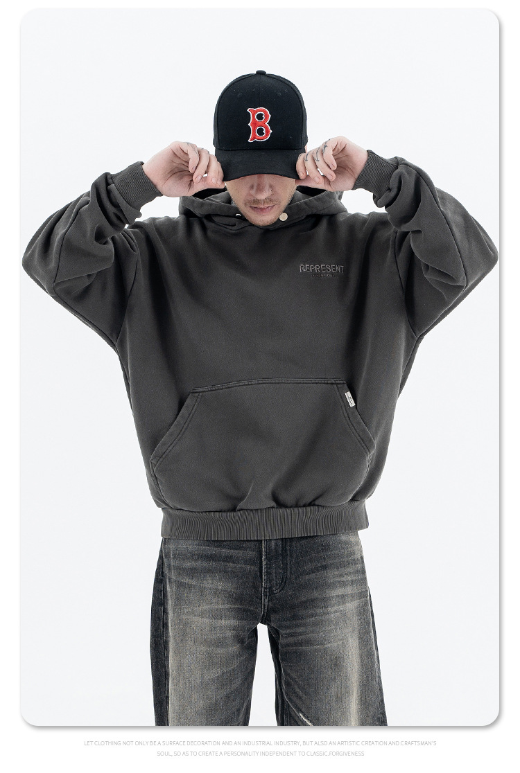 Urban Oversized Cotton Vintage Emblem Hoodie