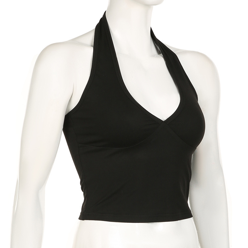 Halter Draped Body-Hugging Milk Silk Vest