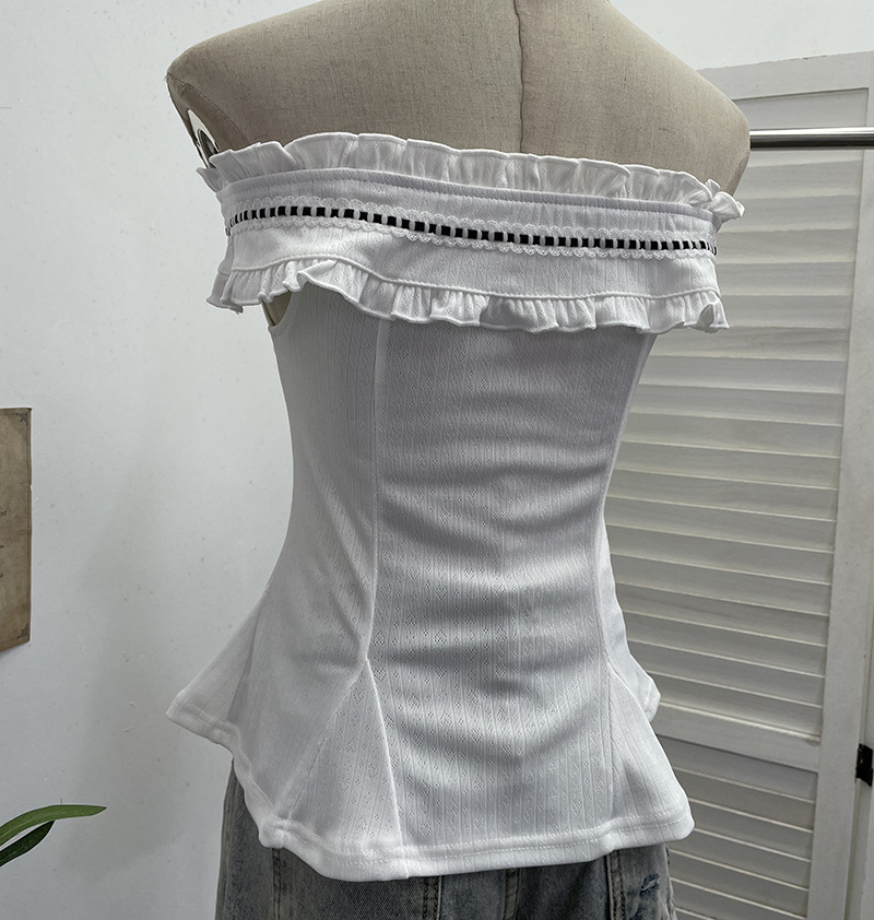 Ruffled Asymmetric Sleeveless Ribbon Knot Top