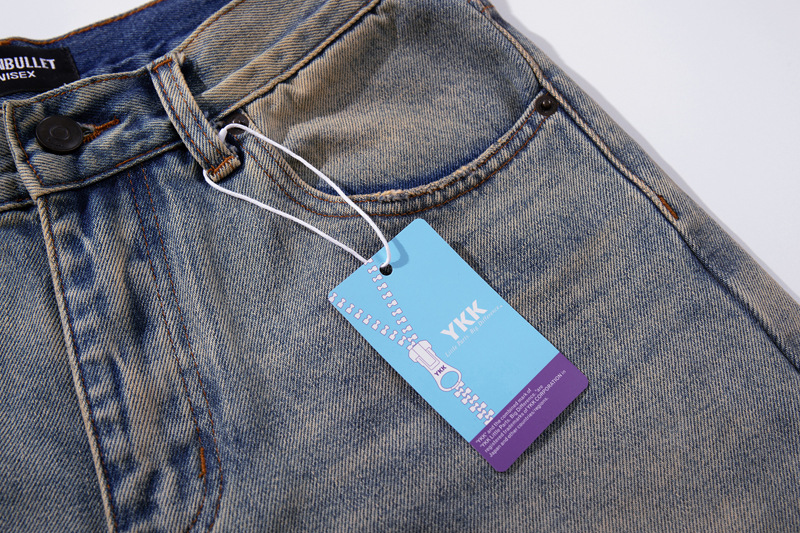 Streetwear Hip-hop Fashion Design Spray Painted Knife Pants for Men Loose Versatile Washed Distressed Denim Jeans