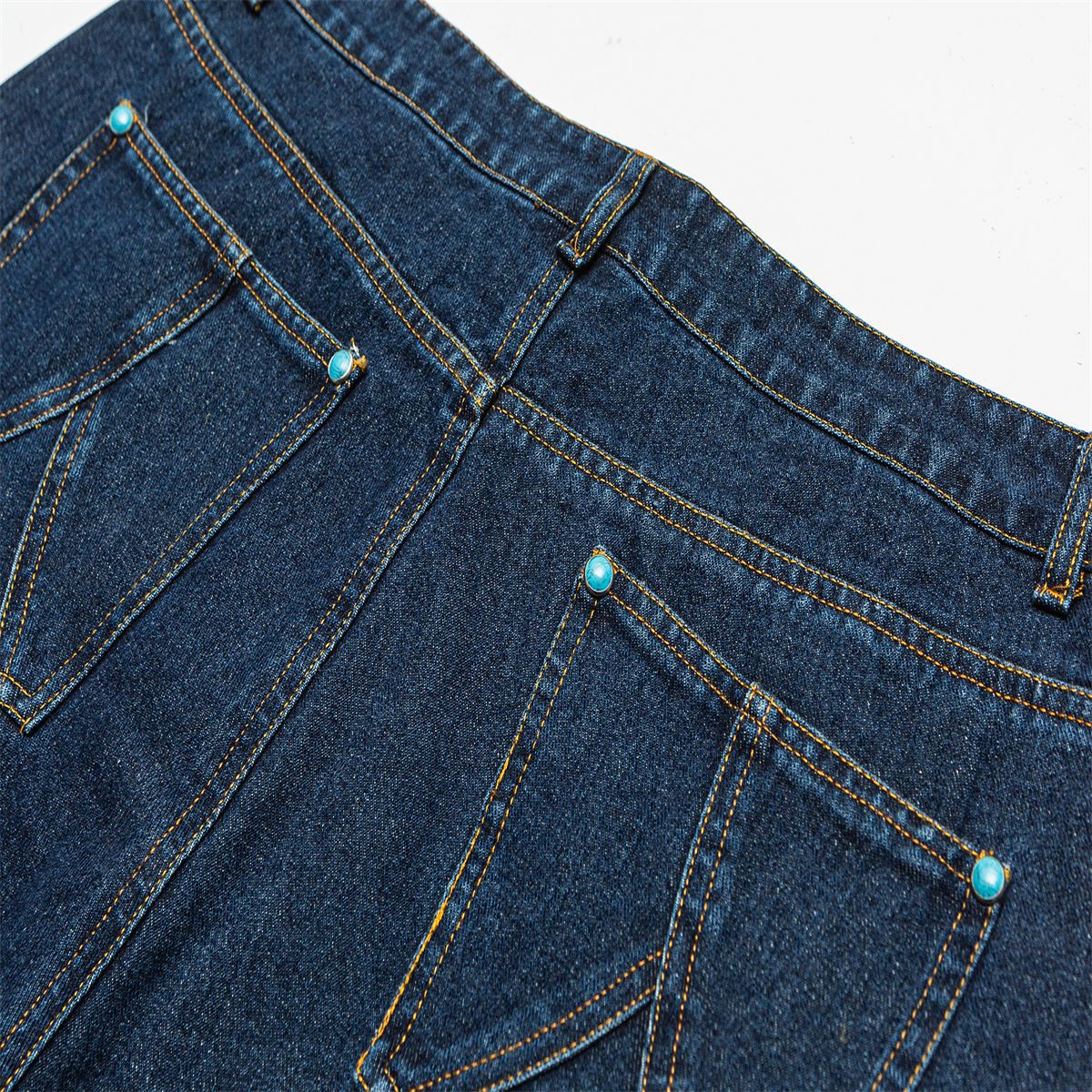 Casual Loose Fit Wide Leg Washed Denim Pants