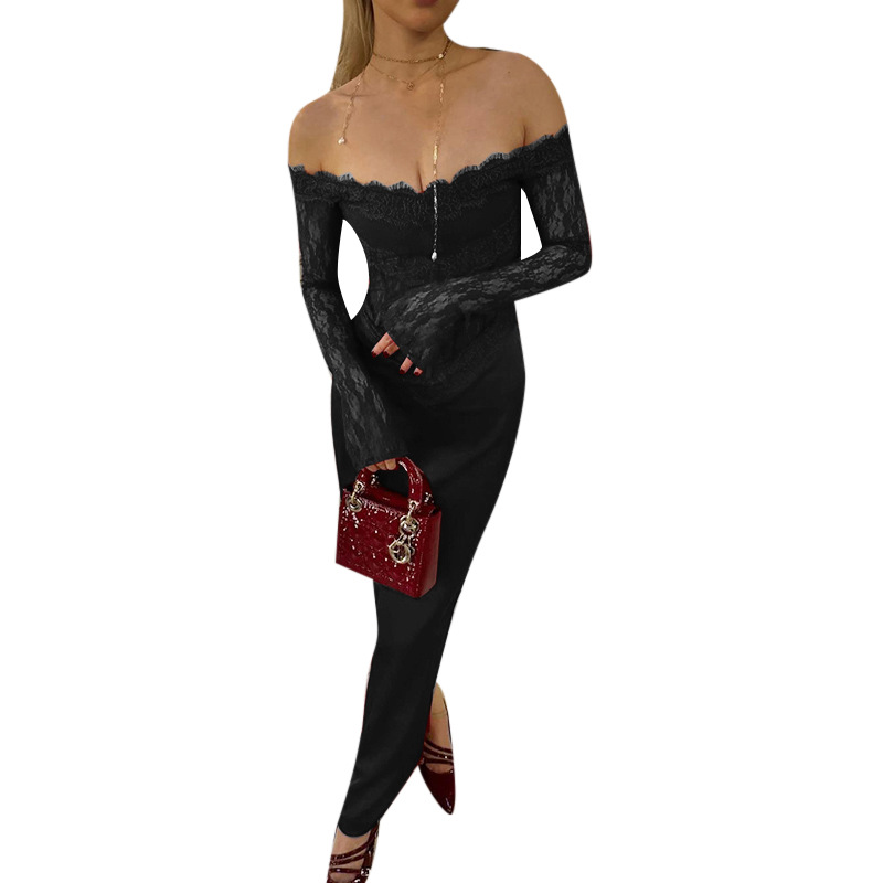 Single Strap Mock Neck Bodycon Dress
