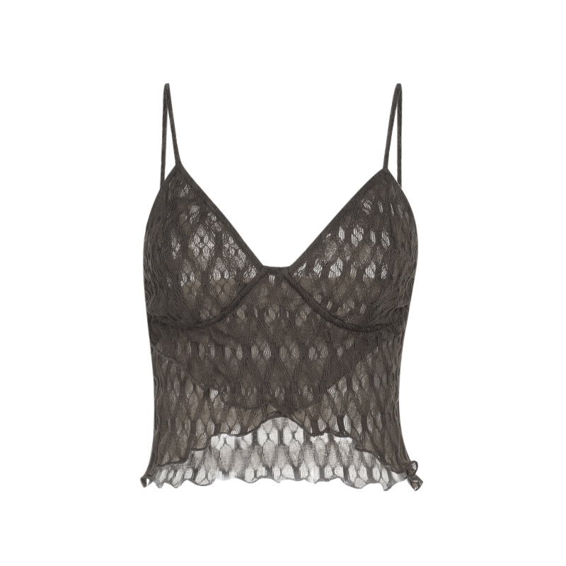 Figure-Hugging Asymmetric Scalloped Plunge Top