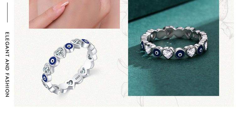 S925 Sterling Silver Heart-Shaped Zirconia Ring Female Original Design Fashion Versatile Commuter Style Finger Ring