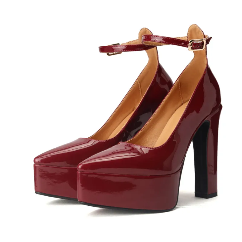 Ladies Shiny Stiletto Raised Sole Evening Shoes