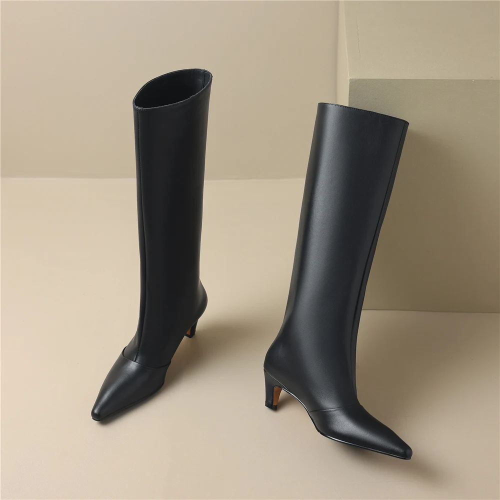Ladies Classic Pointy Cowhide Tall Boot