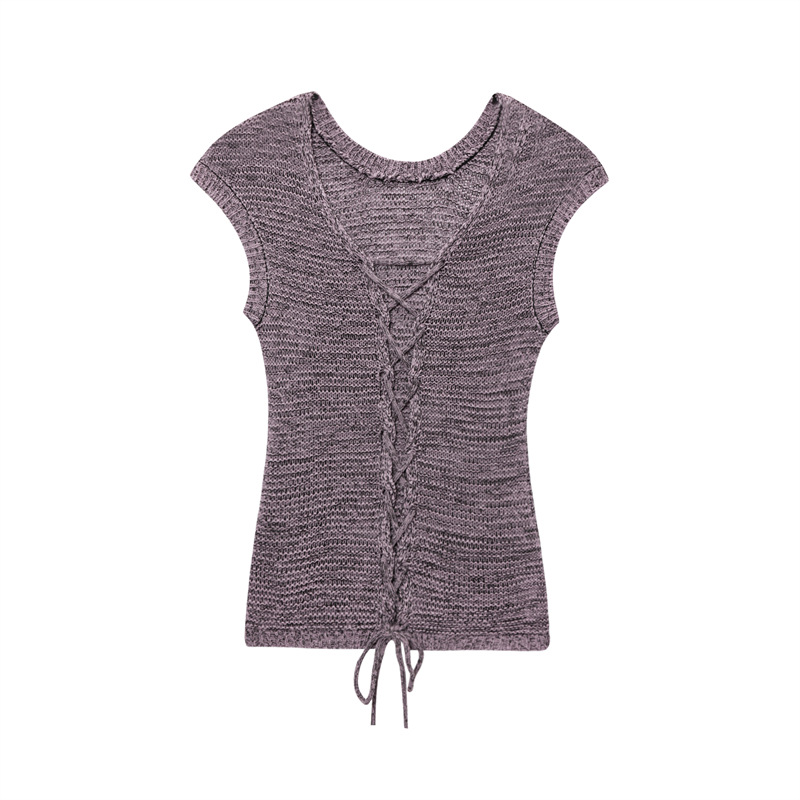 Ladies Open Front Sleeveless Polyester Cardigan