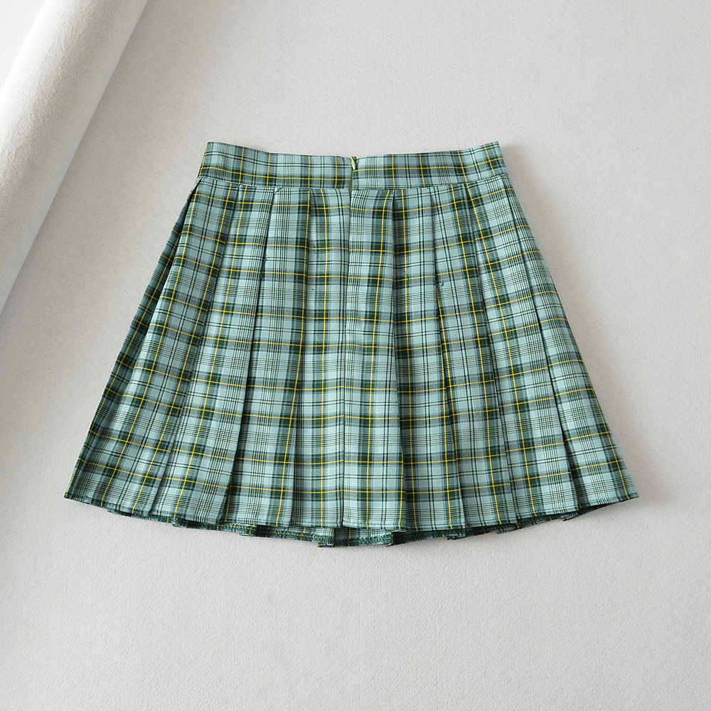 Heart Buckle Sexy High Waist Pleated Short Skirt