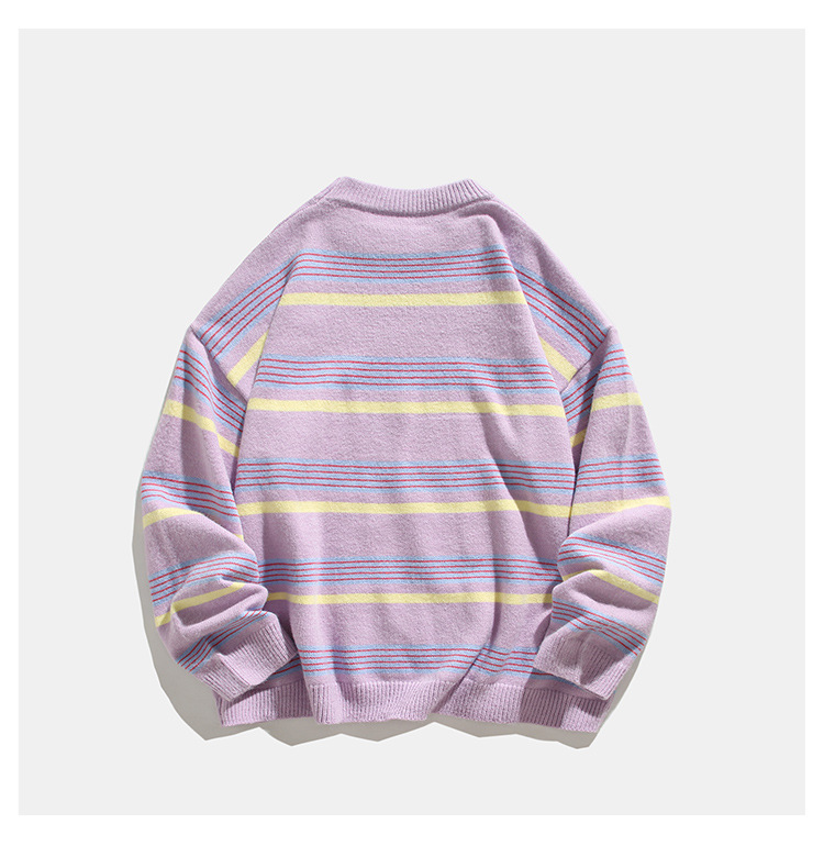 Loose Fit Japanese Workwear Color Block Sweater