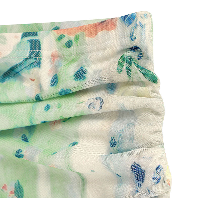 Polyester Patterned Mid-Rise Skirt